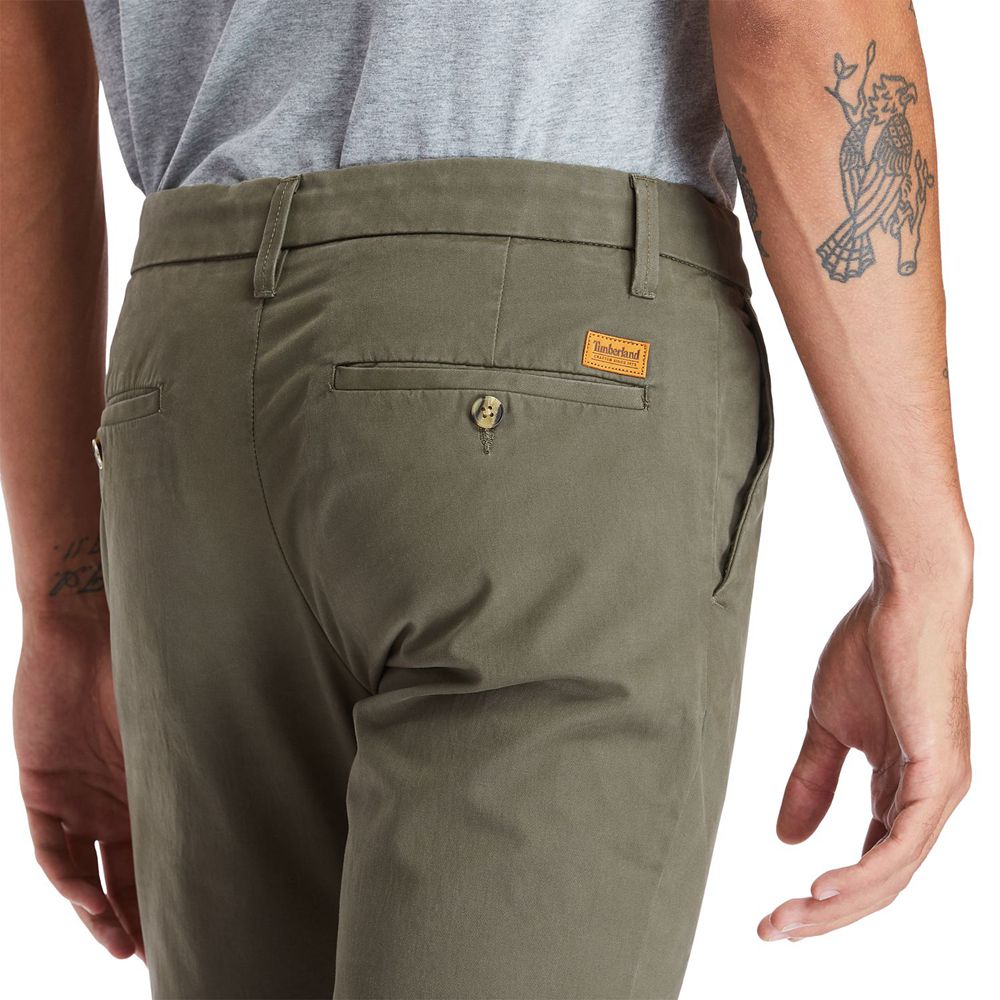 Pantalones Timberland Hombre Sargent Lake Slim Stretch Chino Verde Oliva - Chile RGQ-721368